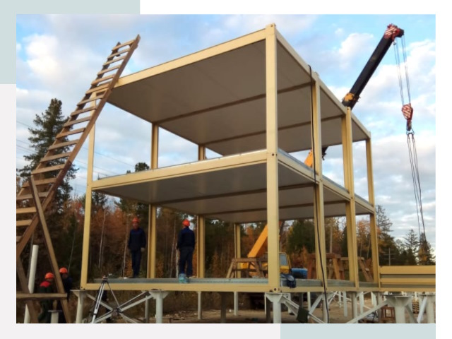 Строительство модульных здания Зима