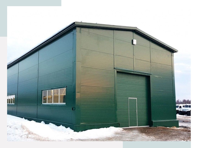 Двускатные ангары в Зиме